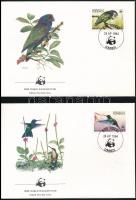 WWF Birds set 4 FDC WWF: Madarak sor 4 db FDC-n