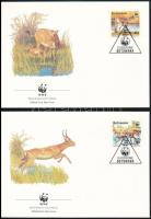 WWF Water antelope set 4 FDC WWF: Víziantilop sor 4 db FDC-n