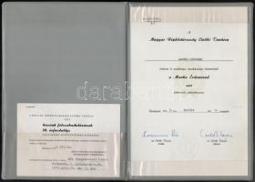 1975 Munka Érdemrend ezüst fokozata adományozó oklevél, Losonczi Pál Elnöki Tanács elnöke és Cseteki...