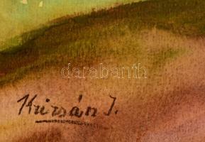 Krizsán jelzéssel: Vihar után. Akvarell, papír, 51×37 cm