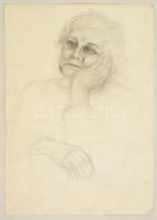 Szőnyi jelzéssel: Női portré. Ceruza, papír, 59×42 cm