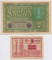 Németország / Weimari Köztársaság 1918. 2M "Kreis Steinburg" szükségpénz + 1919. 50M + NDK...
