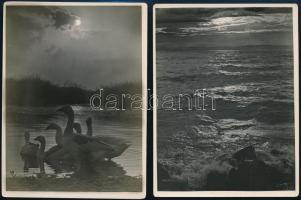 cca 1938 Dulovits Jenő (1903-1972) budapesti fotóművész hagyatékából 3 db pecséttel jelzett vintage fotó, 12x9 cm