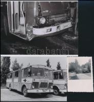 Autóbuszok vegyes tétele különféle korokból, 13 db vintage negatív + 9 db vintage fotó és/vagy mai n...