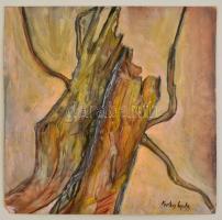 Xantus jelzéssel: Korhadt fa törzs. Vegyes technika, karton, 48×48 cm