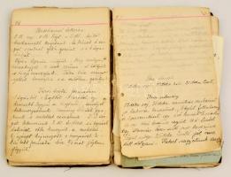 1897 Kézzel írt receptkönyv sok bejegyzéssel, vászon kötésben, sérült gerinccel