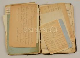 1897 Kézzel írt receptkönyv sok bejegyzéssel, vászon kötésben, sérült gerinccel