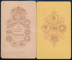 cca 1875 Kozmata pesti műtermében készült, 2 db vizitkártya méretű fénykép, 10,5x6,5 cm