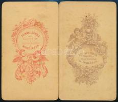 cca 1862 Szinay és Társa miskolci műtermében készült, 2 db vizitkártya méretű portré, 10,5x6 cm