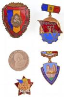 Románia 5db-os vegyes fémpénz, jelvény és kitüntetés tétel T:1-,2 Romania 5pcs of various coins, badges and decorations C:AU,XF