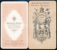 cca 1868 Aradi műtermekben készült, 2db vizitkártya méretű, feliratozott fénykép, 10,5x6 cm