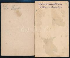 cca 1858 Jelzés nélküli, vizitkártya méretű, 2 db feliratozott fénykép, 10x6 cm