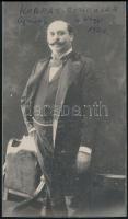 1908 Kárpát Rezső operaénekes keményhátú műtermi fotója, 17x10 cm
