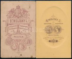 cca 1871 Strelisky L. pesti műtermében készült, 2 db vizitkártya méretű fénykép, 10,5x6,5 cm