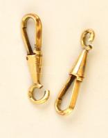 Arany (Au) 14K karkötő/nyaklánckapocs pár, jelzettek, h: 2,5 cm, nettó 2,1 g
