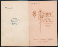cca 1868 Letzter kassai műtermében készült, 2 db vizitkártya méretű fénykép, az egyik feliratozva, 1...