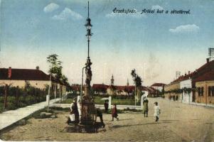 Érsekújvár, Nové Zamky; Artézi kút, sétatér / well, promenade (fa)
