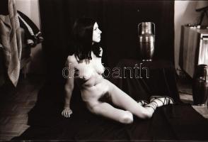 cca 1972 Feminák és dominák az optikai tengelyen, szolidan erotikus felvételek, 27 db vintage negatí...