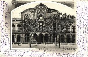 Budapest XIV. Park-Club, Art Nouveau floral litho (kopott sarkak / worn corners)