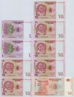 Kongó 1997. 1c (2x) + 10c (6x) + 2003. 10Fr T:I Congo 1997. 1 Centime (2x) + 10 Centimes (6x) + 2003. 10 Francs C:UNC