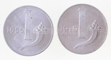 Olaszország 1955-1970. 1L Al (2xklf) T:1-,2 kis szennyeződés
Italy 1955-1970. 1 Lira Al (2xdiff) C:...