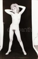 cca 1969 Szolidan erotikus felvételek a ,,csinibaba" korszakból, 4 db vintage fotó + 5 db vinta...