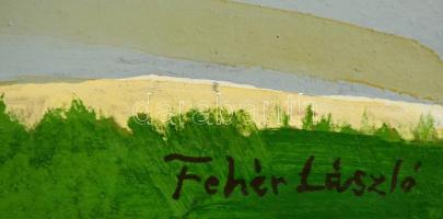 Fehér jelzéssel: Villanyoszlop. Olaj, papír, 28×39 cm