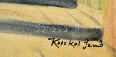 Koszkol jelzéssel: Boltíves átjáró. Akvarell, papír, 42×29 cm