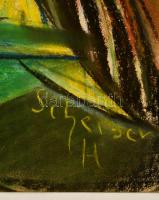 Scheiber jelzéssel: Város, pasztell, papír,  42×30 cm