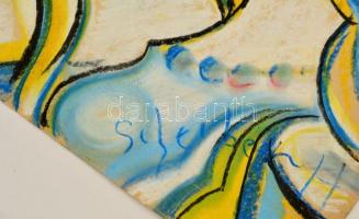 Scheiber jelzéssel: Kalapos nő, pasztell, papír,  42×30 cm