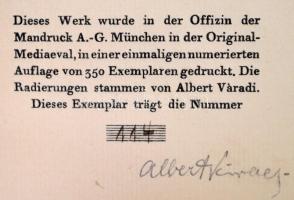 Heinrich Heine: Die Harzreise. Váradi Albert (1896-1925) 9 db egészoldalas rézmetszetével, a művész ...