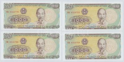 Vietnam 1987. 200D (5x) + 1988. 500D (10x) + 1000D (22x) közte 4db sorszámkövető (2+2) T:I,I-
Viet ...