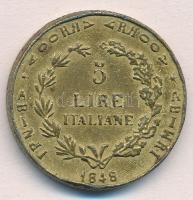Olaszország 1848. 5L replika T:2,2-
Italy 1848. 5 Lire replica C:XF,VF