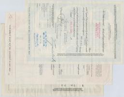 ~1930-1970. 5db-os vegyes francia, belga és amerikai részvény tétel T:III,III-
~1930-1970. 5pcs of ...