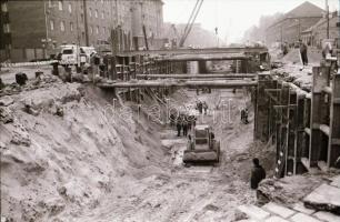 1985. december 11. Budapest, Turbina utca, Rákos patak és Gyöngyösi út környéke a metróépítés felszí...
