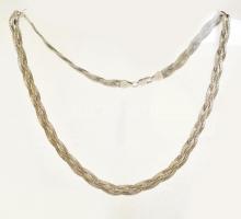 Ezüst(Ag) fonott négyszálas nyaklánc, jelzett, h: 46 cm, nettó: 13,9 g