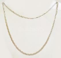 Ezüst(Ag) fonott háromszálas nyaklánc, jelzett, h: 46,5 cm, nettó: 8,5 g