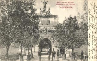 1908 Gyulafehérvár, Alba Iulia, Karlsburg; Károly kapu a várban / gate in the castle (EK)