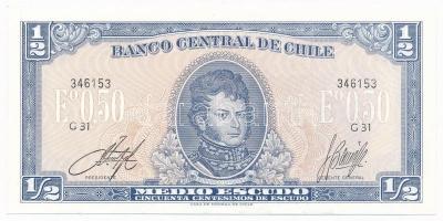 Chile ~1960. 1/2E T:I Chile ~1960. 1/2 Escudo C:UNC Krause 134A