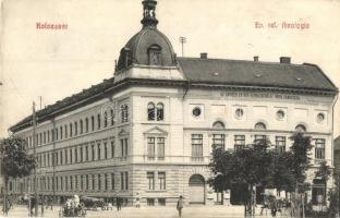 1908 Kolozsvár, Cluj; Ev. Református Egyházkerület Theologia fakultása, üzletek / Calvinist theology college, shops