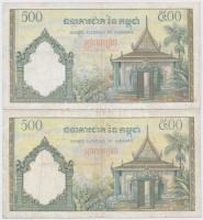 Kambodzsa 1968. 500R + 1972. 500R (2x) T:III,III- tűlyuk
Cambodia 1968. 500 Riels + 1972. 500 Riels...