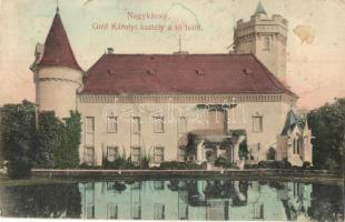 Nagykároly, Carei; Gróf Károlyi kastély a tó felől / castle  (fl)