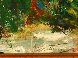 Olvashatatlan jelzéssel: Tornyok. Olaj, farost, keretben, 56×43 cm