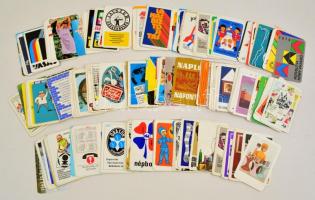 1972-1974 cca 200 db különféle reklámos kártyanaptár