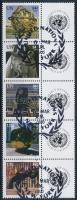 Üdvözlőbélyeg sor szelvényes 5-ös csíkban, Greeting stamp set in coupon stripe of 5