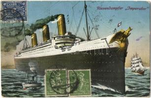 SS Imperator ocean liner Hamburg-America-Line / Riesendampfer Imperator. TCV card (EK)