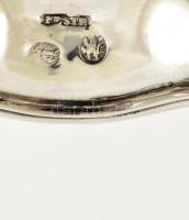 Ezüst(Ag) golyólábas kerek tálka, jelzett (mesterjeggyel), d: 15 cm, nettó: 176 g