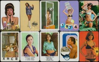 1974-1975 10 db hölgyeket ábrázoló kártyanaptár