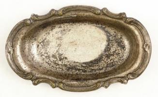 Alpakka tálca, foltos, jelzés nélkül, 30×18 cm