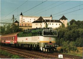 23 db modern megíratlan mozdony motívumlap; villamosmozdony, motorvonat, tehervonat / 23 modern unused train, locomotive motive cards